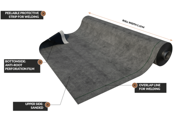 EN bituminous geomembrane as concrete cloth